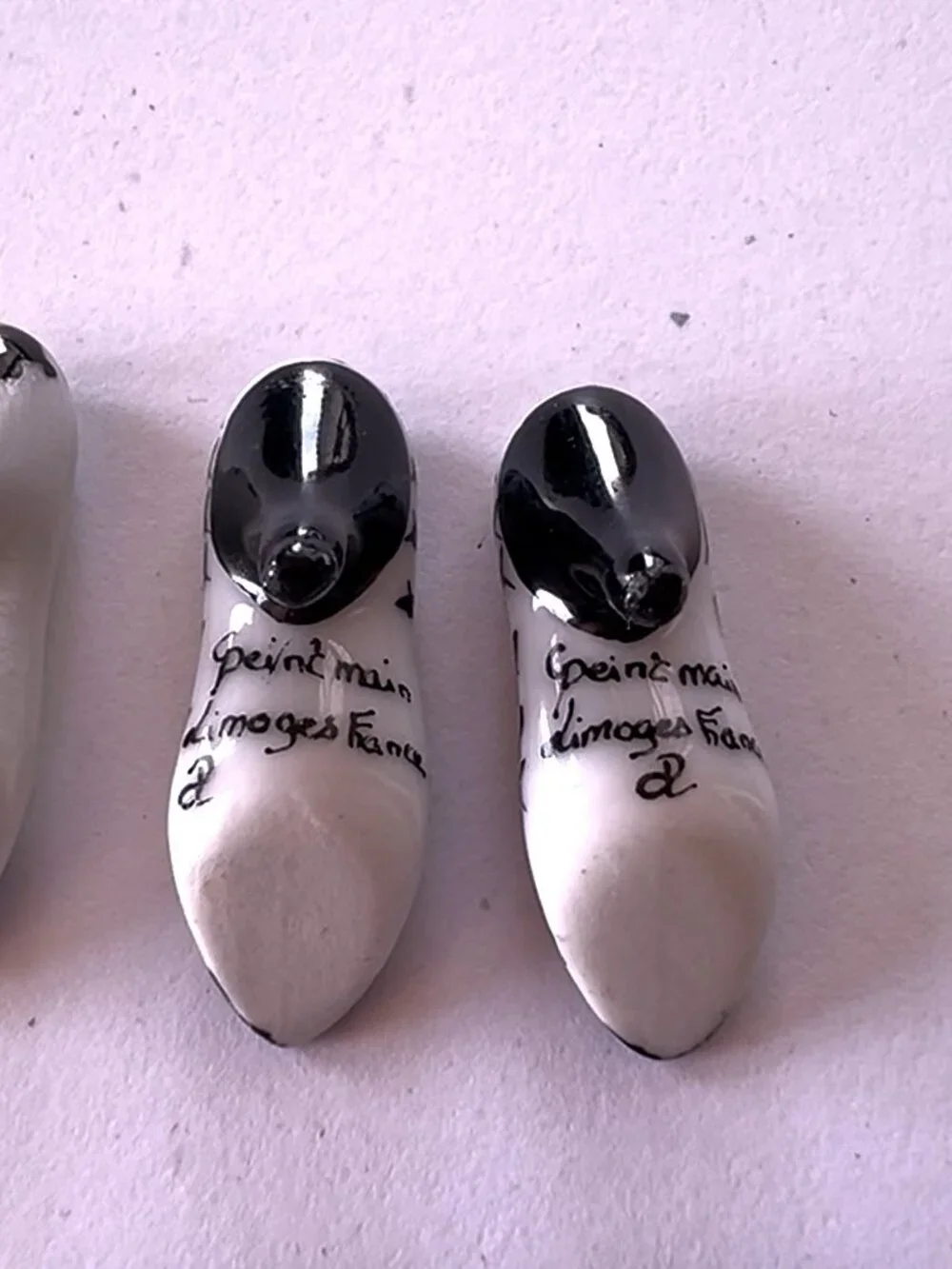 TWO PAIRS * LIMOGES FRANCE PORCELIAN DOLL HEELS